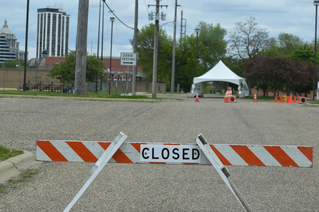 The Carver testing site entrance on Richard Pryor Dr. was blocked off on Monday. The testing site is now only open on Tuesdays from 9 a.m. to 4 p.m.